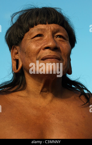 Huaorani Indianer (Menga Darita). Gabaro Gemeinschaft. Yasuni-Nationalpark in Ecuador. Stockfoto