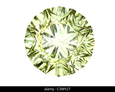 Draufsicht der gelbe Raute auf weißem Hintergrund Stockfoto