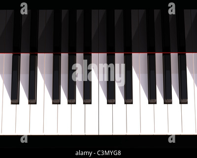 3D-Rendering auf schwarze Klavier-Tastatur Stockfoto