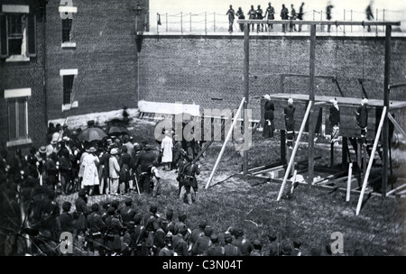 ABRAHAM LINCOLN Ausführung von Mary Surratt, Lewis Powell, David Herold und George Atzerodt, 7. Juli 1865 in Fort McNair Stockfoto