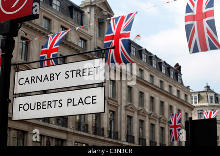 Melden Sie Carnaby Street in London England Stockfoto