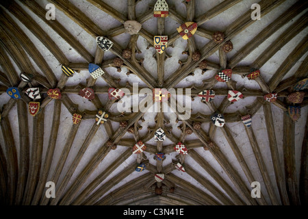 Bosse an Decke des großen Kreuzgang Canterbury Kathedrale Canterbury Kent England Stockfoto