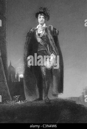 John Philip Kemble (1757-1823) als Hamlet auf Gravur aus dem Jahre 1838. Englischer Schauspieler. Stockfoto