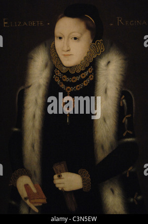 Elizabeth ich (1533-1603). Königin von England und Irland (1558-1603). Porträt (1558). Anonym. Stockfoto