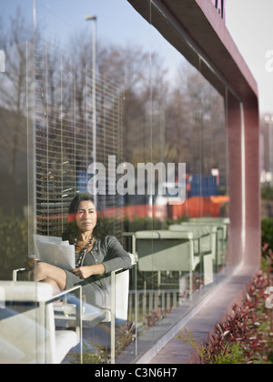 Business-Frau im Cafe Stockfoto
