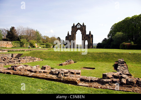 Gisborough Priory in Markt Stadt Guisborough, North Yorkshire, England, Großbritannien Stockfoto