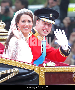 Königliche Hochzeit von Prinz William, Catherine Middleton in der Westminster Abbey. Stockfoto