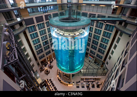 Der AquaDom im Sealife Center im Radisson SAS Hotel, Berlin, Deutschland Stockfoto