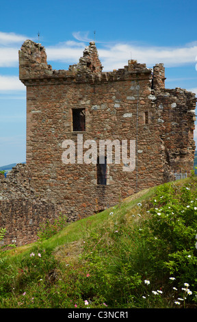 Ruinen von Urquhart Castle am Loch Ness See Stockfoto