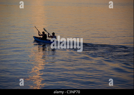 Kajakfahren auf dem Brisbane River-Queensland-Australien Stockfoto