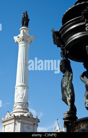 Praça de Dom Pedro IV (Rossio) in Lissabon, Portugal Stockfoto