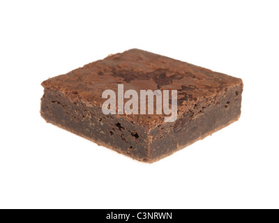 Frisch gebackene Luxury Chocolate Fudge Brownies süßes Dessert oder einen Snack gegen einen weißen Hintergrund mit Freistellungspfaden und keine Leute Stockfoto