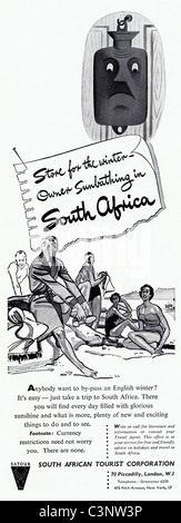 Original Werbung im Mode-Magazin ca. 1955 für SOUTH AFRICAN TOURIST CORPORATION Stockfoto