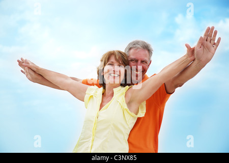 Älteres Paar glücklich, Lächeln und Spaß. Stockfoto