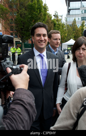 Neue Arbeit-Parteichef ED Miliband kommt bei Labour Party-Jahrestagung 2010 in Manchester Central am Sonntag, den 26. September. Stockfoto