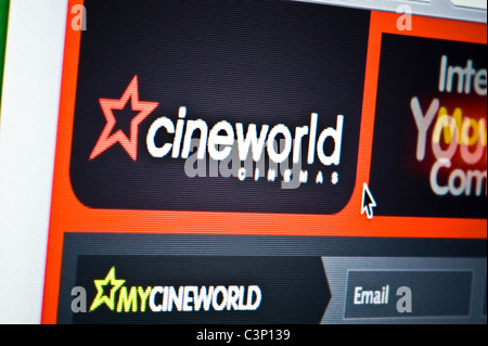 Nahaufnahme des Cineworld Logos, wie auf ihrer Website zu sehen. (Nur zur redaktionellen Verwendung: print, TV, e-Book und redaktionelle Webseite). Stockfoto