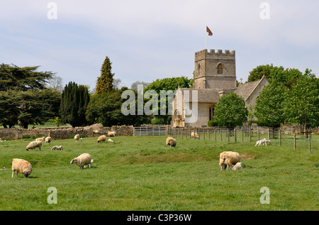 St. Michael und alle Engel Kirche, Guiting Power, Gloucestershire, England, Vereinigtes Königreich Stockfoto