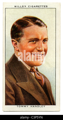 1934-Zigarette-Karte mit Porträt des britischen Komikers und Radio star Tommy Handley von BBC-Radio-Serie ITMA Ruhm Stockfoto