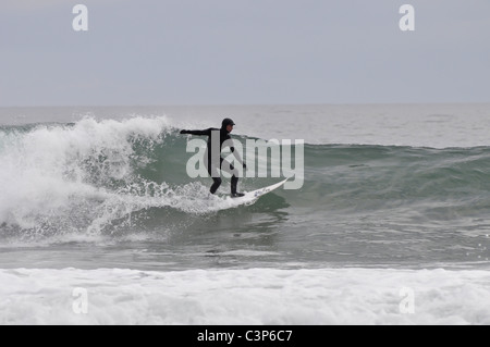 Surfen in Porth Ceiriad Abersoch auf der Lleyn-Halbinsel Stockfoto