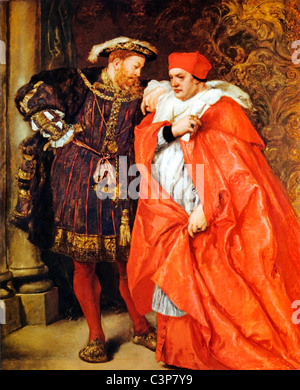 Heinrich VIII. und Kardinal Wolsey, Gemälde von Sir John Gilbert im Jahre 1888, Ego et Rex Meus, mich und mein König Stockfoto