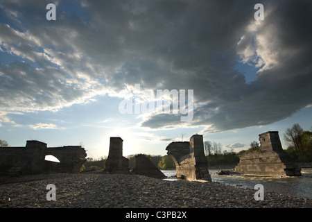 Ruinen des Aquädukts Schoharie, Erie-Kanal, in der Nähe von Amsterdam, Mohawk Valley, New York State Stockfoto