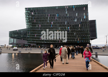 Die Eröffnung des Harpa Concert Hall and Conference Centre, Reykjavik Island Stockfoto