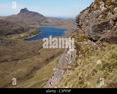 Stac Pollaidh aus Cul Mor, Assynt, Schottland Stockfoto