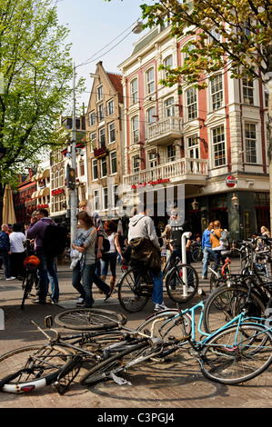 Der Leidseplein, dem berühmten Bar- und Restaurantbereich im Zentrum von Amsterdam Stockfoto