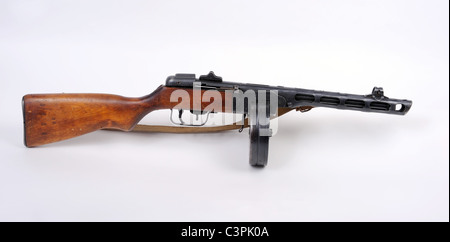 Russischen großen Vaterländischen Krieg (WW11) Sub-Maschinengewehr. 7,62 mm PPSh 41, mit Trommelmagazin... Stockfoto