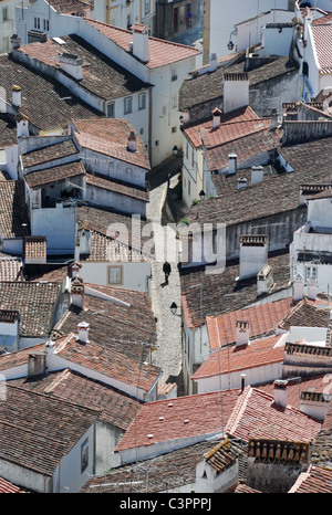 Ansicht von Castelo De Vide vom Schloss. Portugal. Europa. Stockfoto