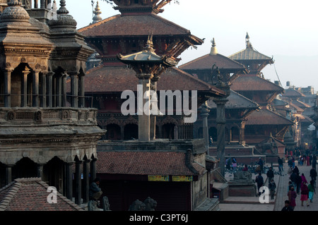 Am frühen Morgen in Durbar Square, Patan, Kathmandu-Tal, vor dem katastrophalen Erdbeben April 2015 Stockfoto