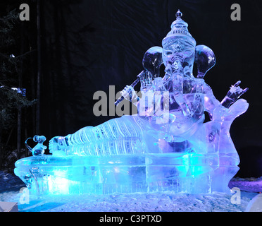 FAIRBANKS, AK - März 9: "Es gibt keinen Platz wie Om" Eis-Skulptur, 2010 Weltkunst Eis Meisterschaften 9. März 2010 in Fairbanks, Stockfoto