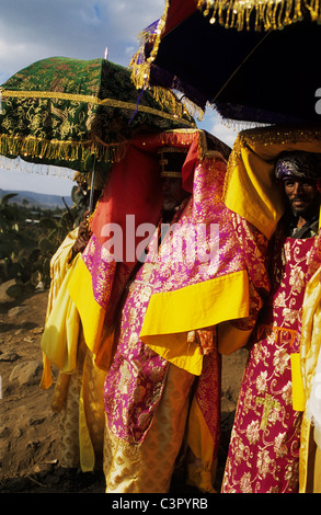 Timkat (äthiopische orthodoxe Epiphanie) Zeremonie in Äthiopien. Stockfoto