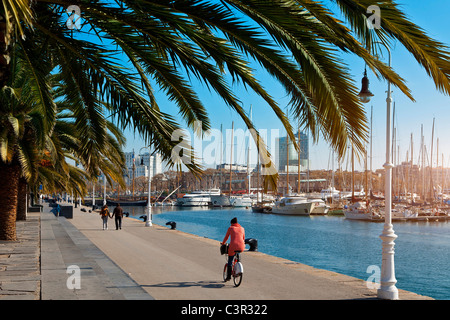 Barcelona, Rambla de Mar, Port Vell Stockfoto