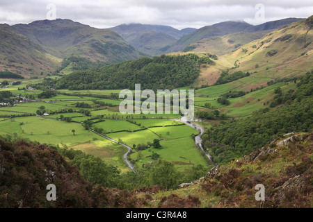 Borrowdale gesehen von Grange fiel, in der Nähe von Keswick, englischen Lake District, UK Stockfoto