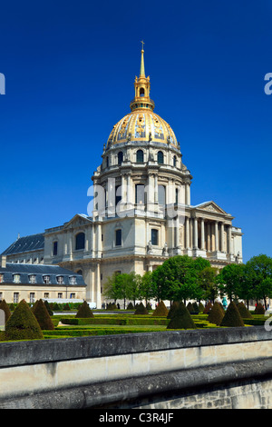 Die Kathedrale des Invalides und Park in Paris, Frankreich. Stockfoto