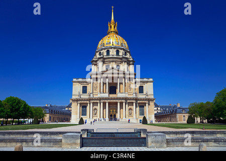 Die Kathedrale des Invalides und Park in Paris, Frankreich. Stockfoto