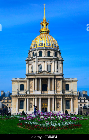 Die Kathedrale des Invalides und Park in Paris, Frankreich. Stockfoto