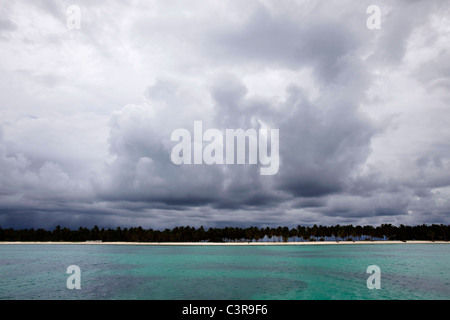 Sturm, Regen, Gewitterhimmel Lakkadiven, Lakshadweep, Indien Stockfoto