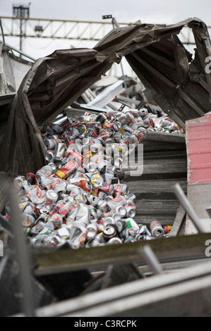 Bierdosen für das recycling Stockfoto