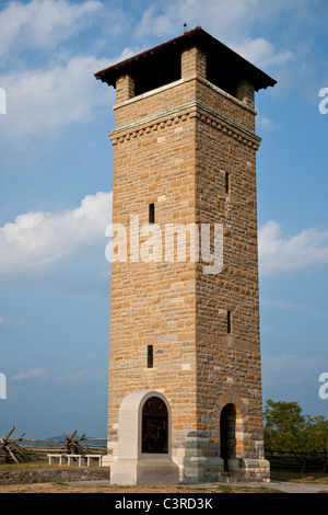 Der Aussichtsturm mit Blick auf die blutige Spur und die Antietam National Battlefield. Stockfoto