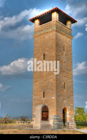 Künstlerische HDR-Bild der Aussichtsturm mit Blick auf die blutige Spur und die Antietam National Battlefield. Stockfoto