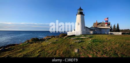 Pemaquid Point Lighthouse In den frühen Morgenstunden, Bristol, Maine, USA Stockfoto