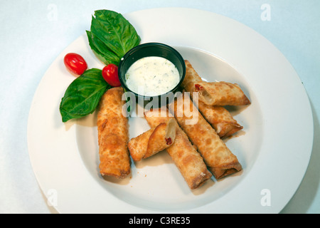 Panierte Käse-sticks Vorspeise mit Ranch Dressing USA Stockfoto