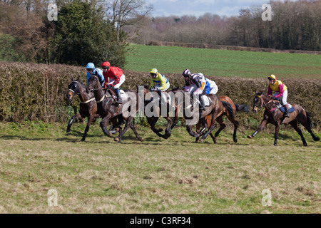 RACING AUF POINT TO POINT AT HOWICK NAHE CHEPSTOW WALES UK Stockfoto