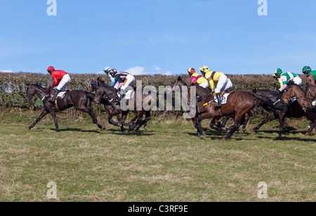 RACING AUF POINT TO POINT AT HOWICK NAHE CHEPSTOW WALES UK Stockfoto