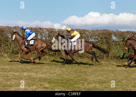 RACING AUF POINT TO POINT AT HOWICK NAHE CHEPSTOW WALES UK Stockfoto