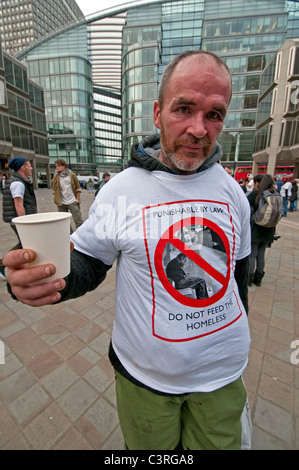 Obdachloser protestieren Zustand der Obdachlosen in London Stockfoto