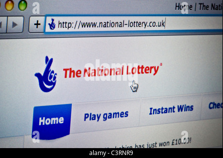 Nahaufnahme von der National Lottery-Logo, wie auf ihrer Website zu sehen. (Nur zur redaktionellen Verwendung: print, TV, e-Book und redaktionelle Webseite). Stockfoto