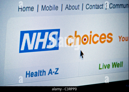 Nahaufnahme des NHS Auswahlmöglichkeiten Logos, wie auf ihrer Website zu sehen. (Nur zur redaktionellen Verwendung: print, TV, e-Book und redaktionelle Webseite). Stockfoto